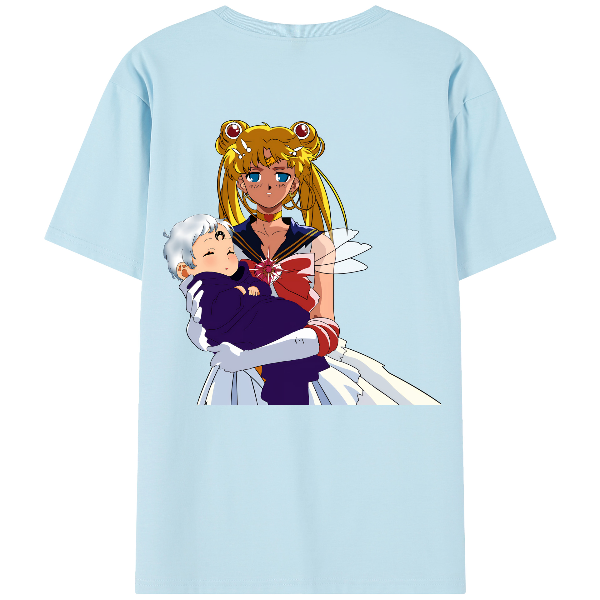 （画像用） 美少女戦士セーラームーン 月野 うさぎ つきの うさぎ Sailor Moon Tsukino Usagi 綿100％半袖Tシャツ（背面プリント）